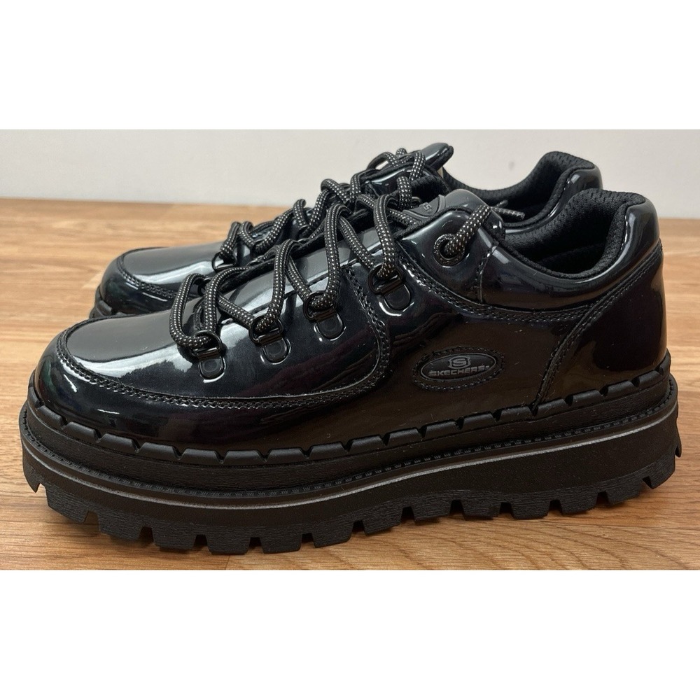 Skechers Jammers Cool Block Shoes Black Faux Patent Leather Women's Size 10 NEW - Picture 3 of 13